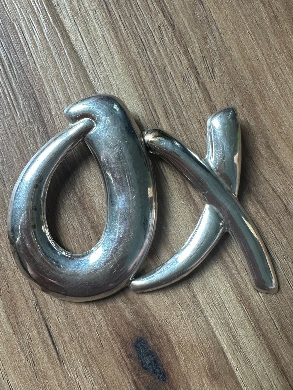Sterling Silver XO Brooch Pin signed Mexico